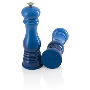 le creuset coastal blue salt and pepper