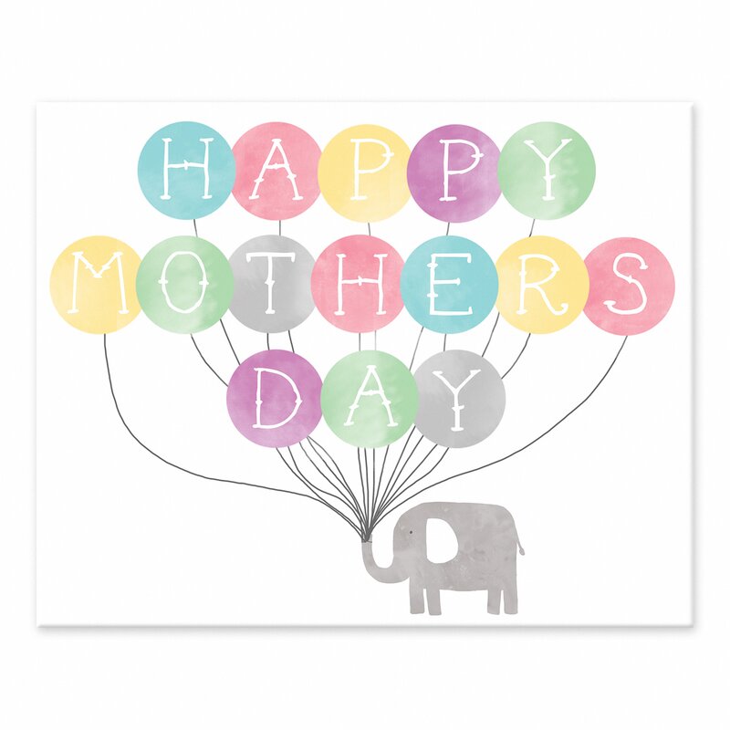 Happy Mother's Day Balloons - Wrapped Canvas Textual Art