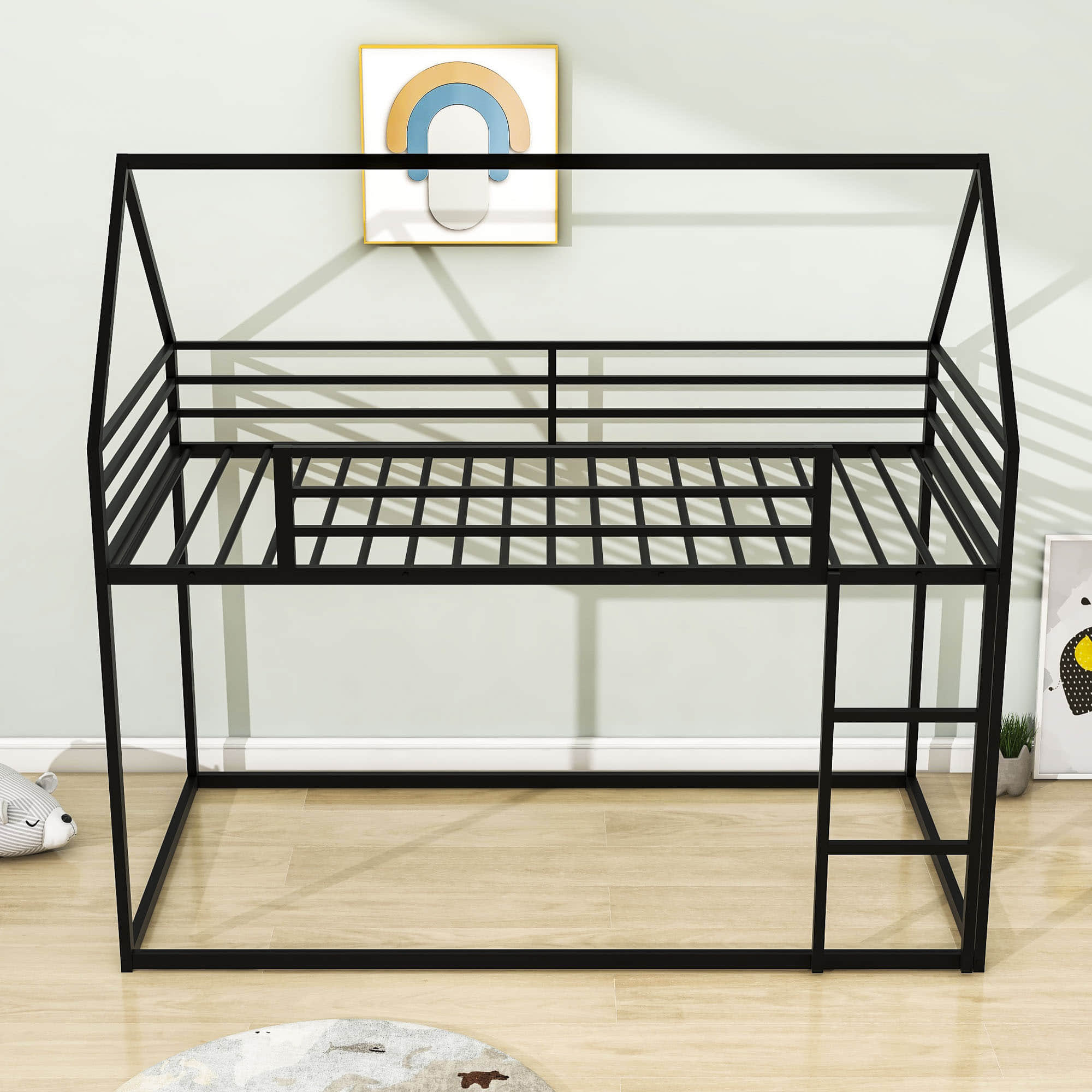 Harper Orchard Neveah Twin Over Twin Metal House Bunk Bed Wayfair