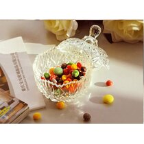 Crystal Glass Sweet Chocolates Candies & Fruit Bowl Serving Centerpiece With Lid 
