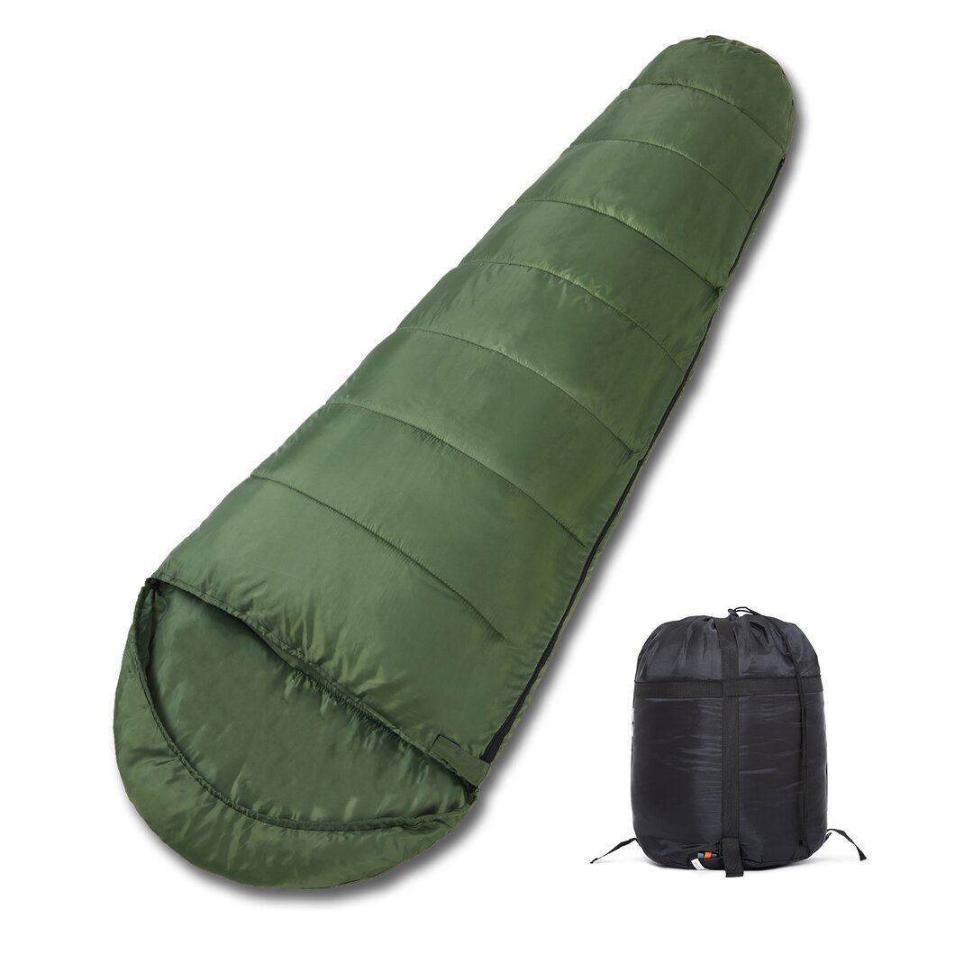 4 Season Sleeping Bag Waterproof Camping Hiking Travel Mummy Single Envelope Zip green