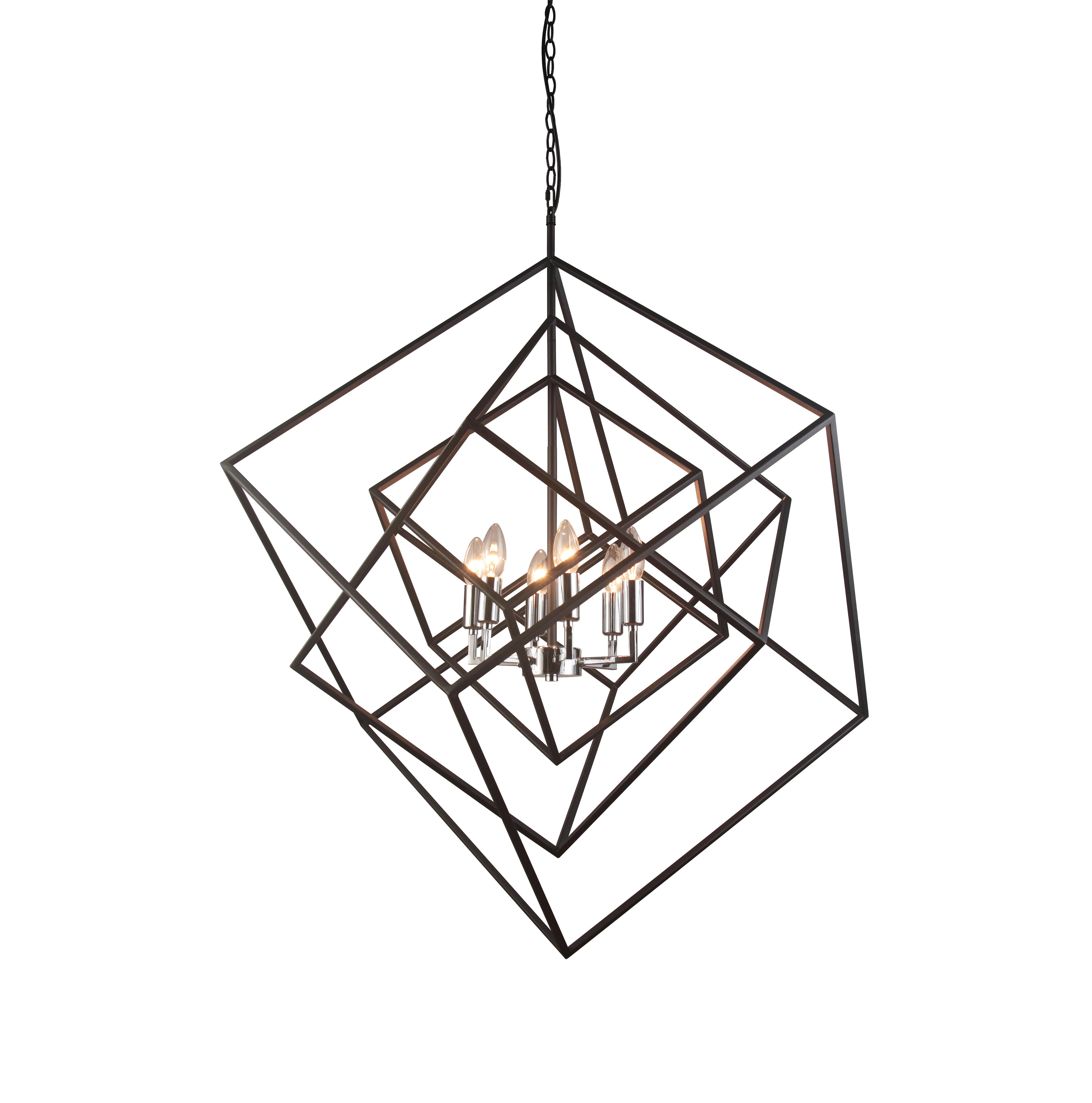 Wrought Studio Chadbourne 6 Light Dimmable Geometric Chandelier Wayfair
