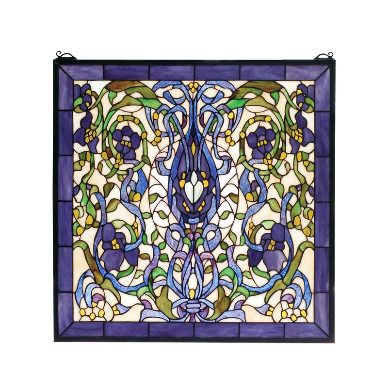 Purple Stained Glass Wall Art - Mattis Fantasy Stained Glass Window