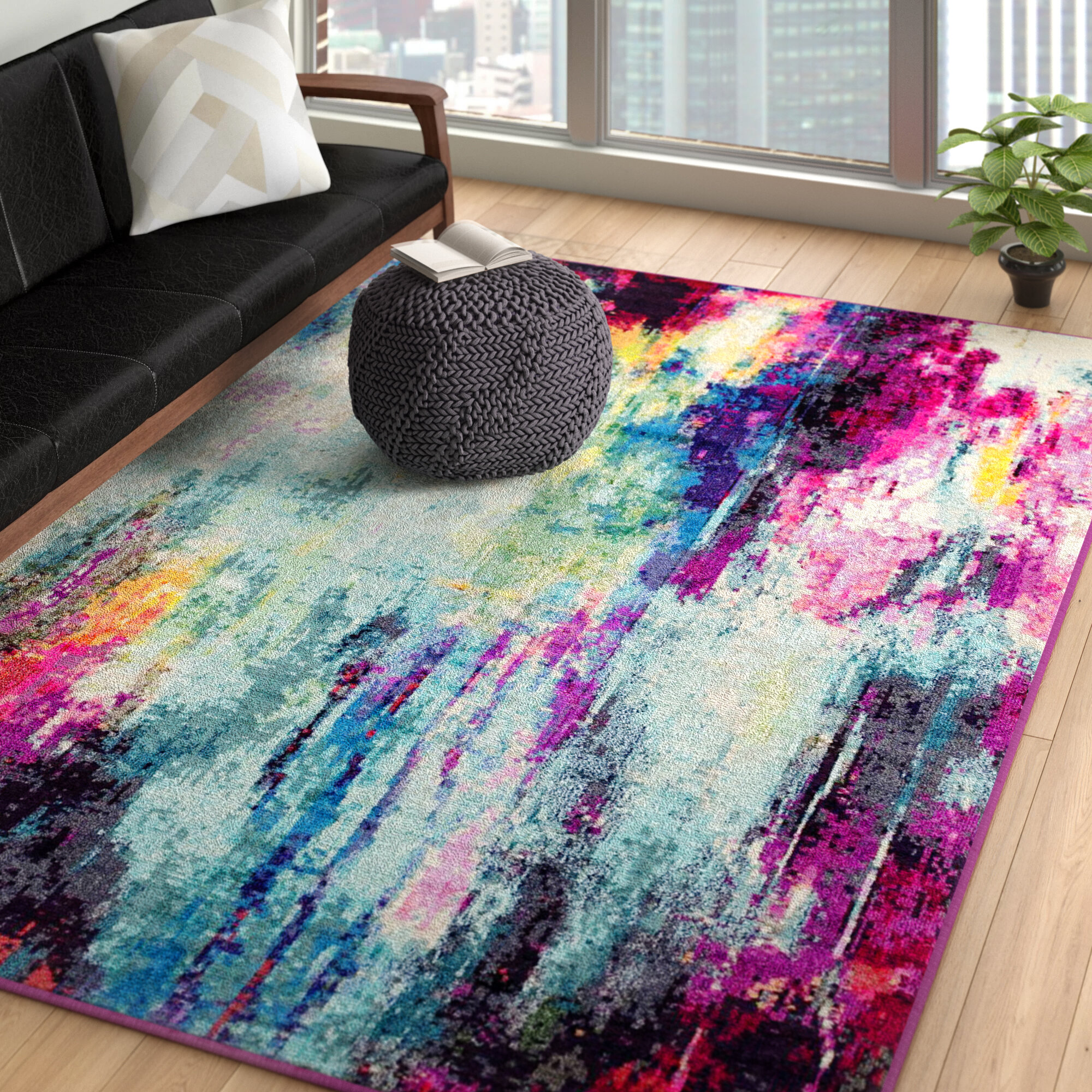 Colourful Striped Runner Rug Large Living Room Soft Pastel Carpet Mats Budget 