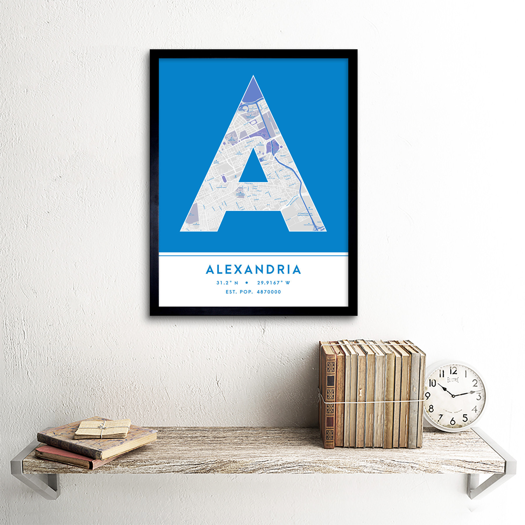 Wee Blue Coo Alexandria City Map Alexandria Blue by Wee Blue Coo