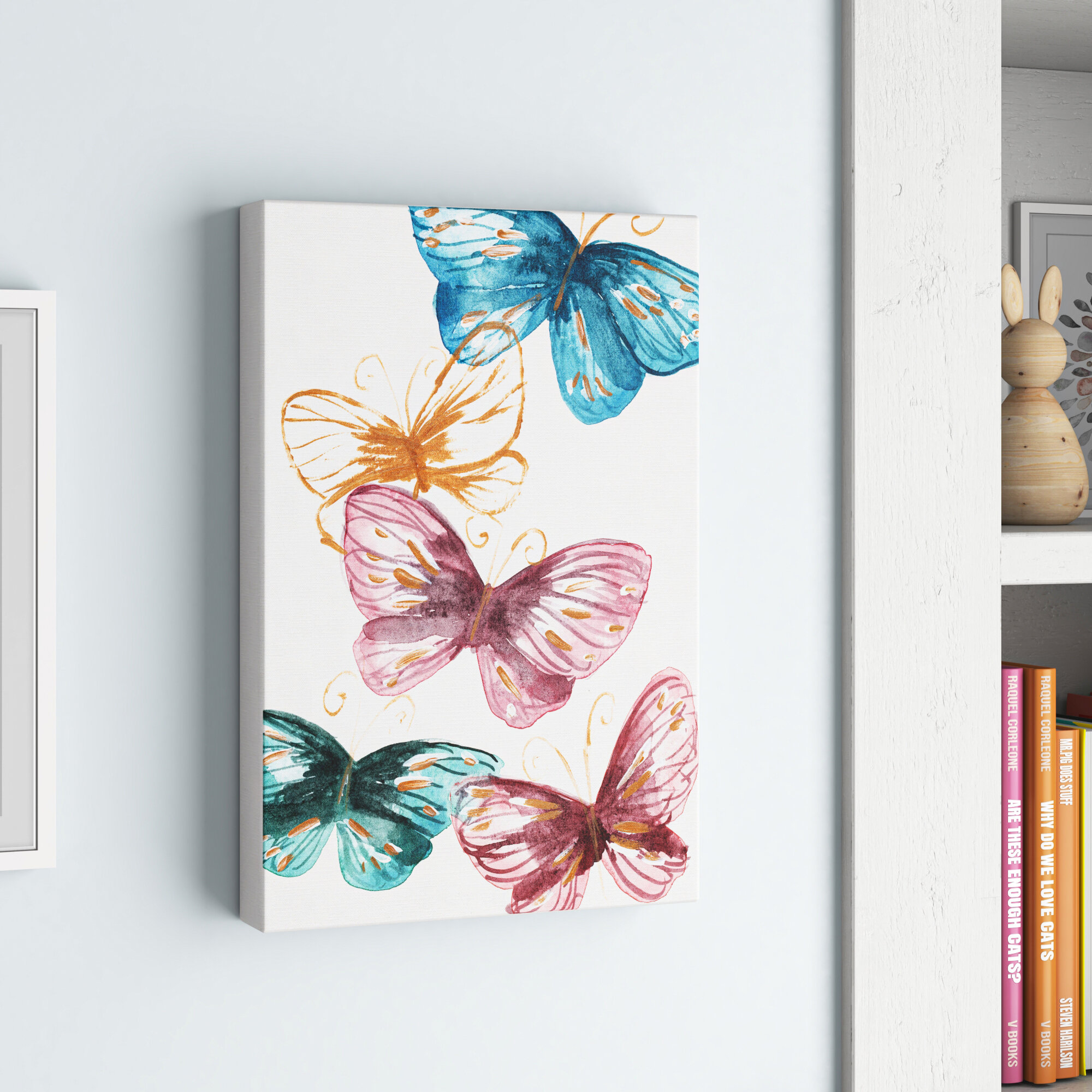 Andover Mills™ Baby & Kids Animals Blooming Butterflies, Cabin / Lodge Pink  by Oliver Gal - Graphic Art on Canvas & Reviews | Wayfair