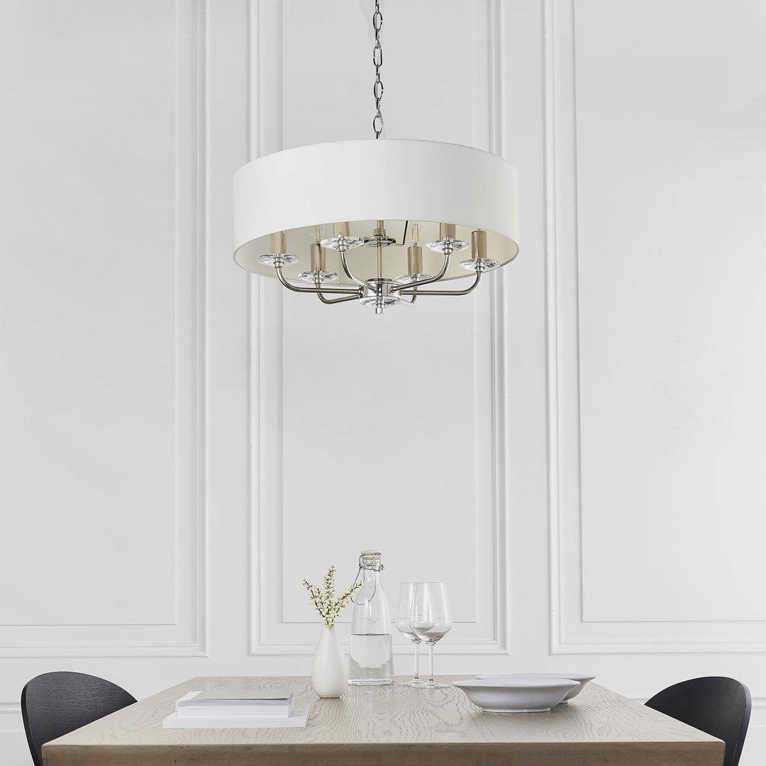 Three Posts Basilia 5-Light Shaded Chandelier Ausführung: Nickel