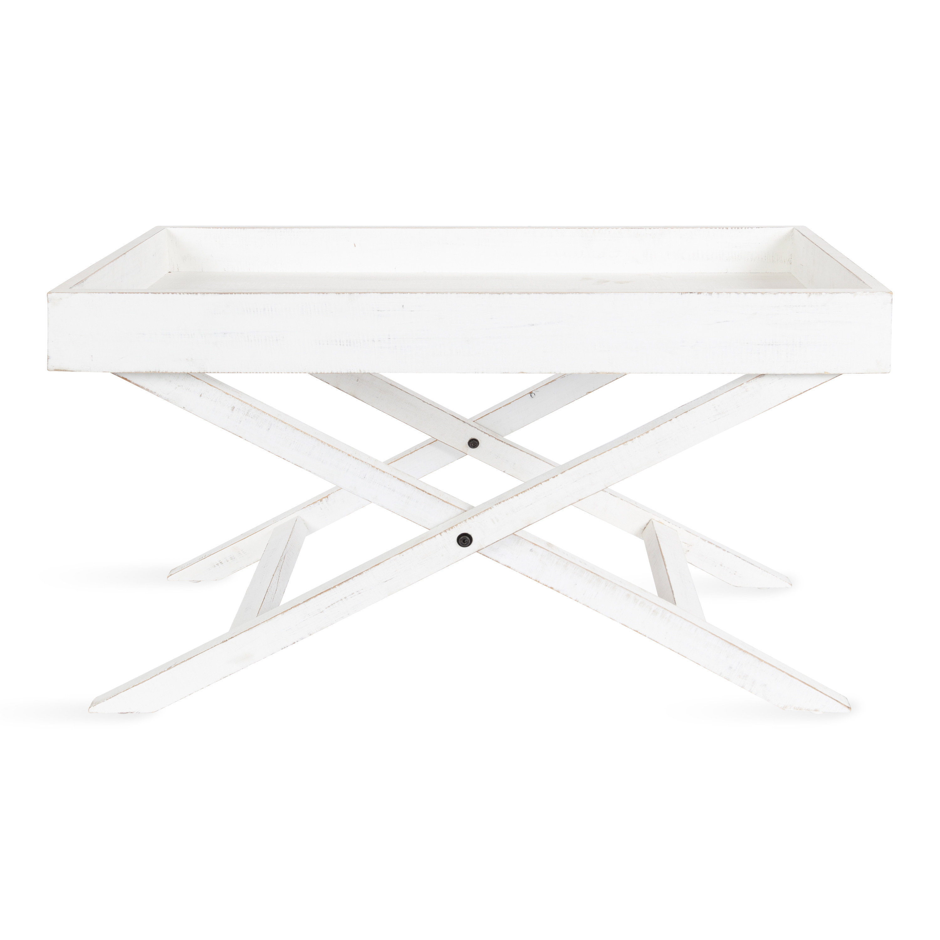 Longshore Tides Allotey Solid Wood Cross Legs Coffee Table Wayfair