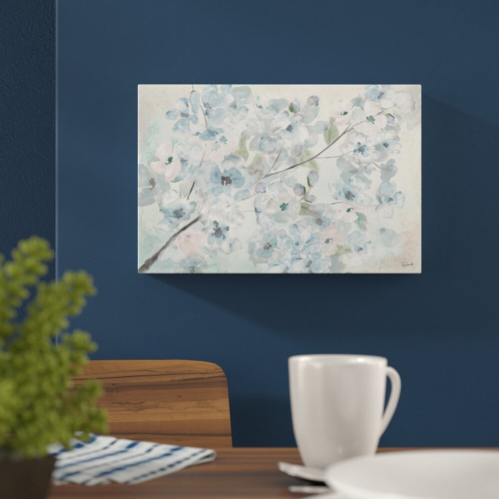 Blue Blossoms II by Tre Sorelle Studio - Wrapped Canvas Graphic Art Print blue,white