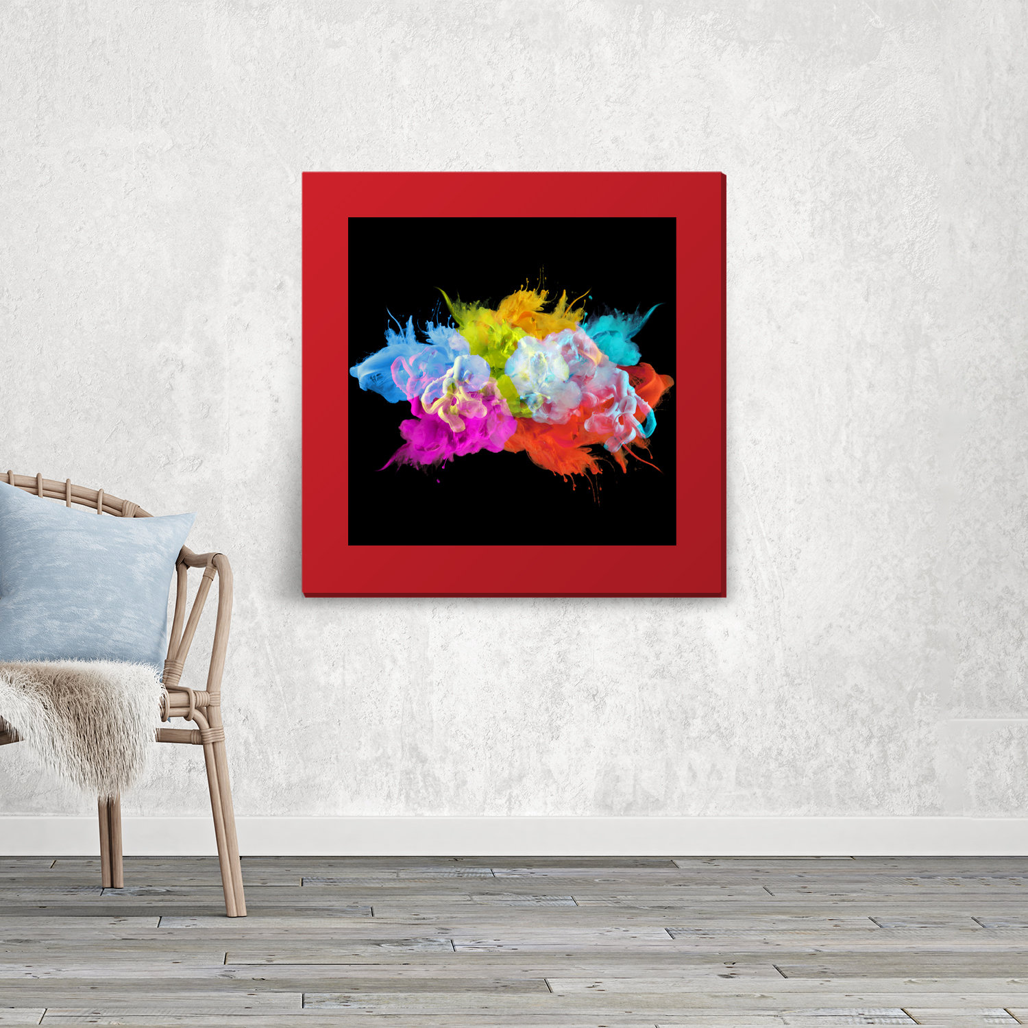 Orren Ellis Ultra Modern Oversized Wall Art In 4" Wide Italian Red