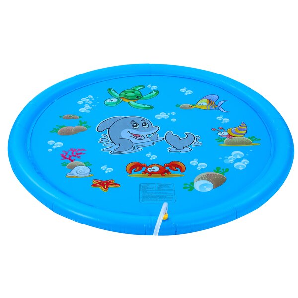 67 Kids Summer Water Play Sprinklers Toy Mat Splash Pool Pad Animal Yellow 