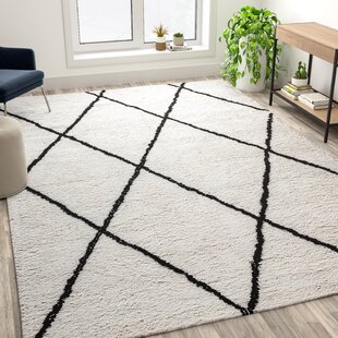 Classy Check Pattern Rug Black White Grey High Heavy Pile Cuddly Area Carpet 