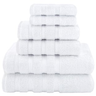 Indulge Linen Dobby Border Towel Sets Navy, Towel Set - 6 Piece 