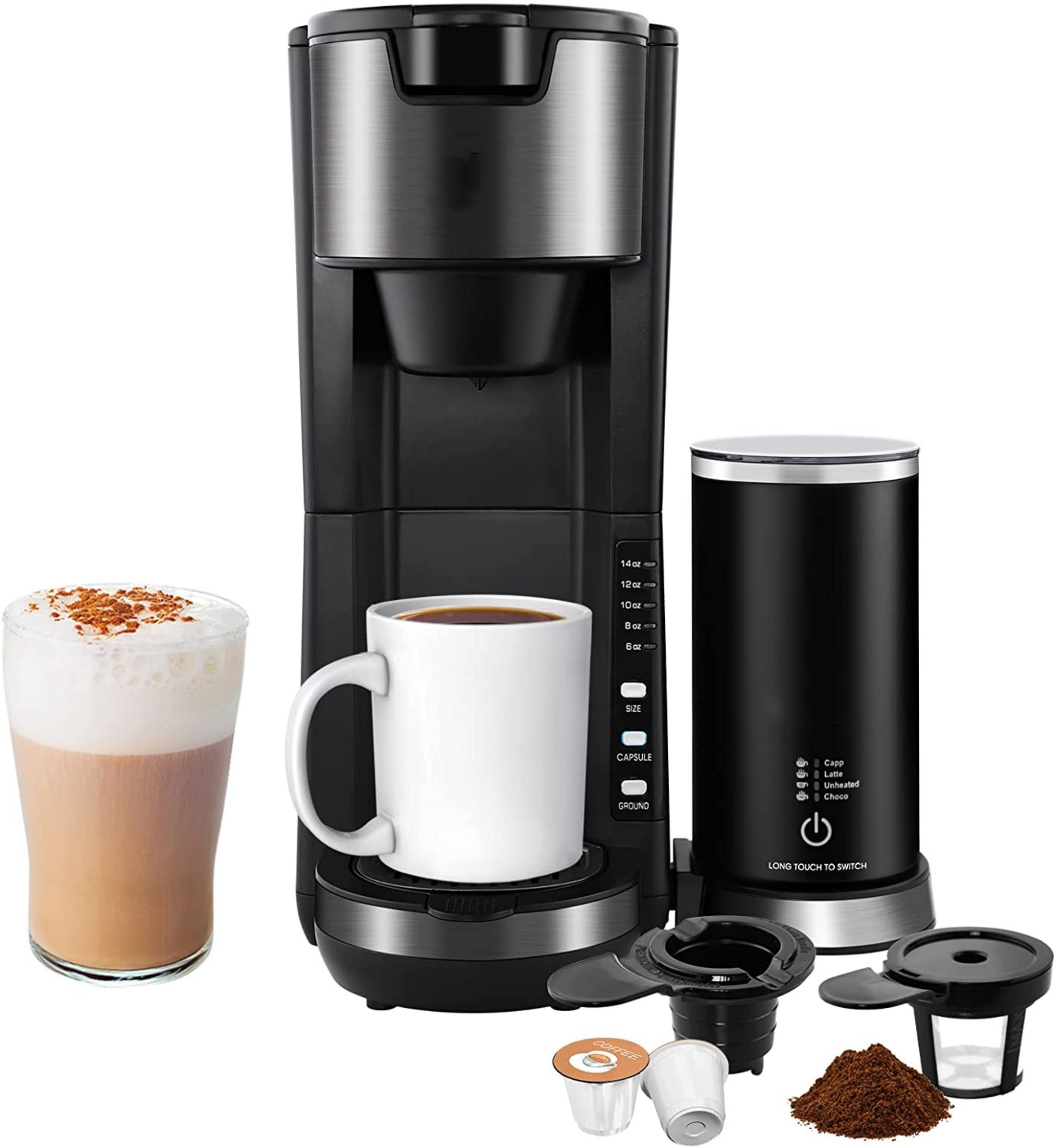 AURSK Coffee Maker With Milk Frother 