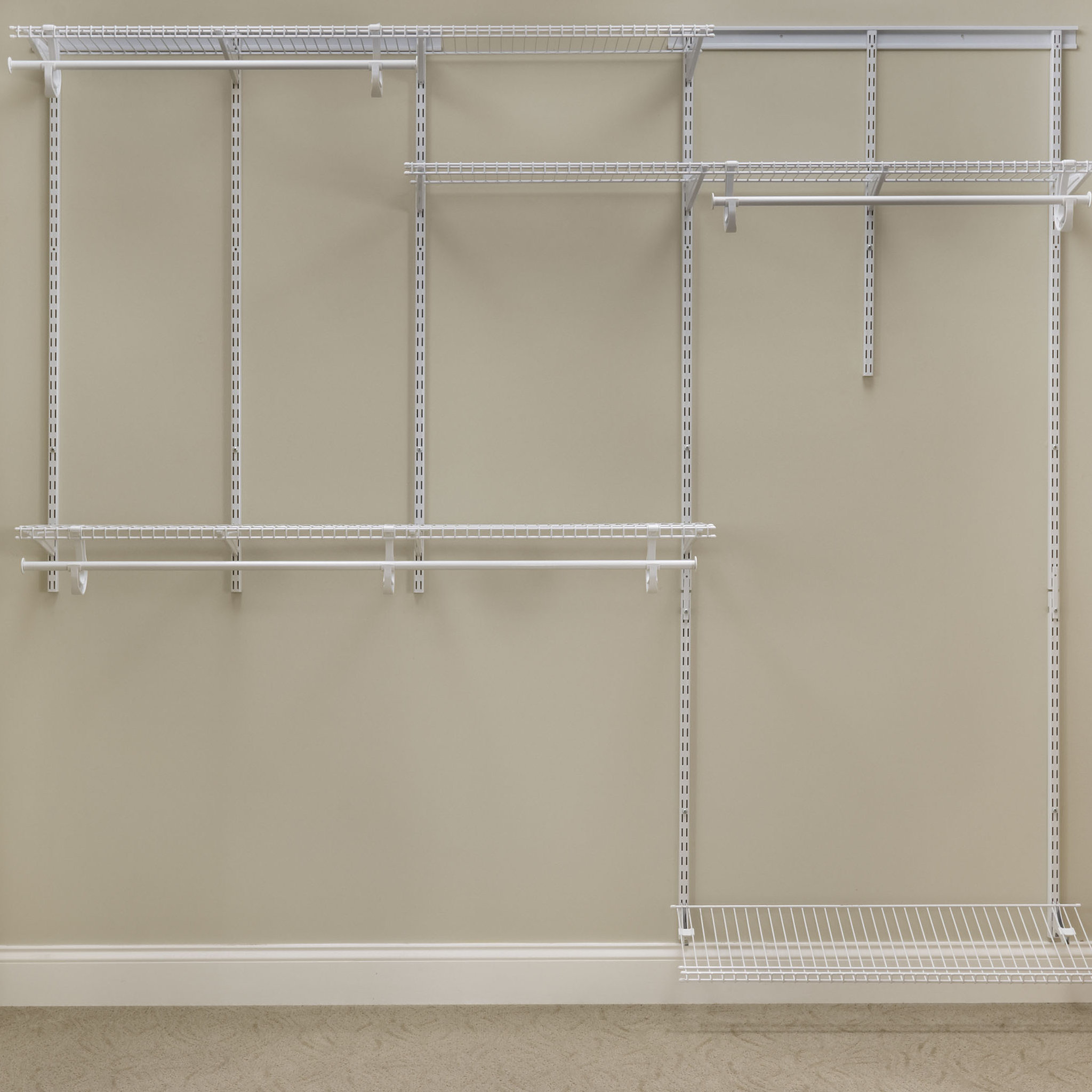 ClosetMaid ShelfTrack 60" W 96" W Closet System Starter Kit & Reviews Wayfair