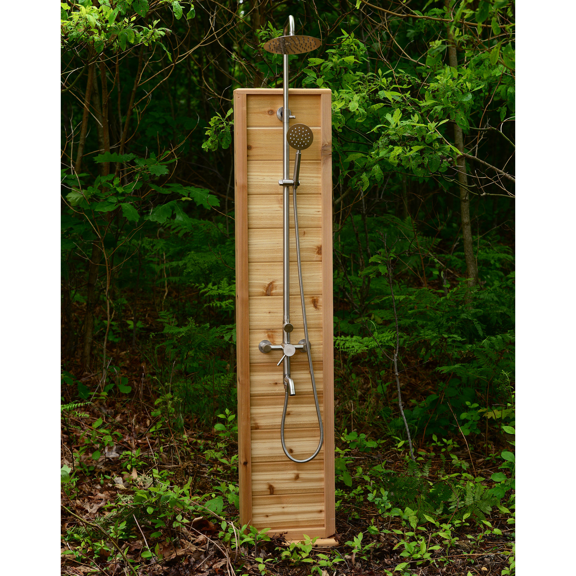 Rinse Outdoor Showers 67" H Portable Solid Wood Freestanding Outdoor