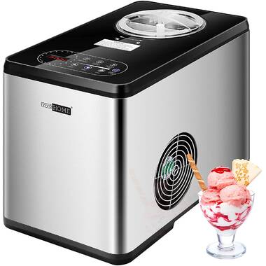 1.6 Quart for Kids Red Families & Friends COSTWAY Automatic Ice Cream Maker Make Soft & Hard Ice Cream Auto Shut-Off Timer Electric Programmable LCD Display Screen Countertop Easy Clean Interior Ice Cream Machine 