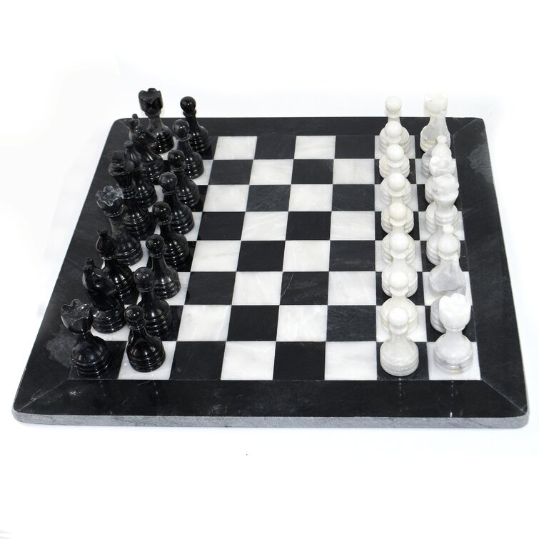 Black and White Full Marble Chess game Set 