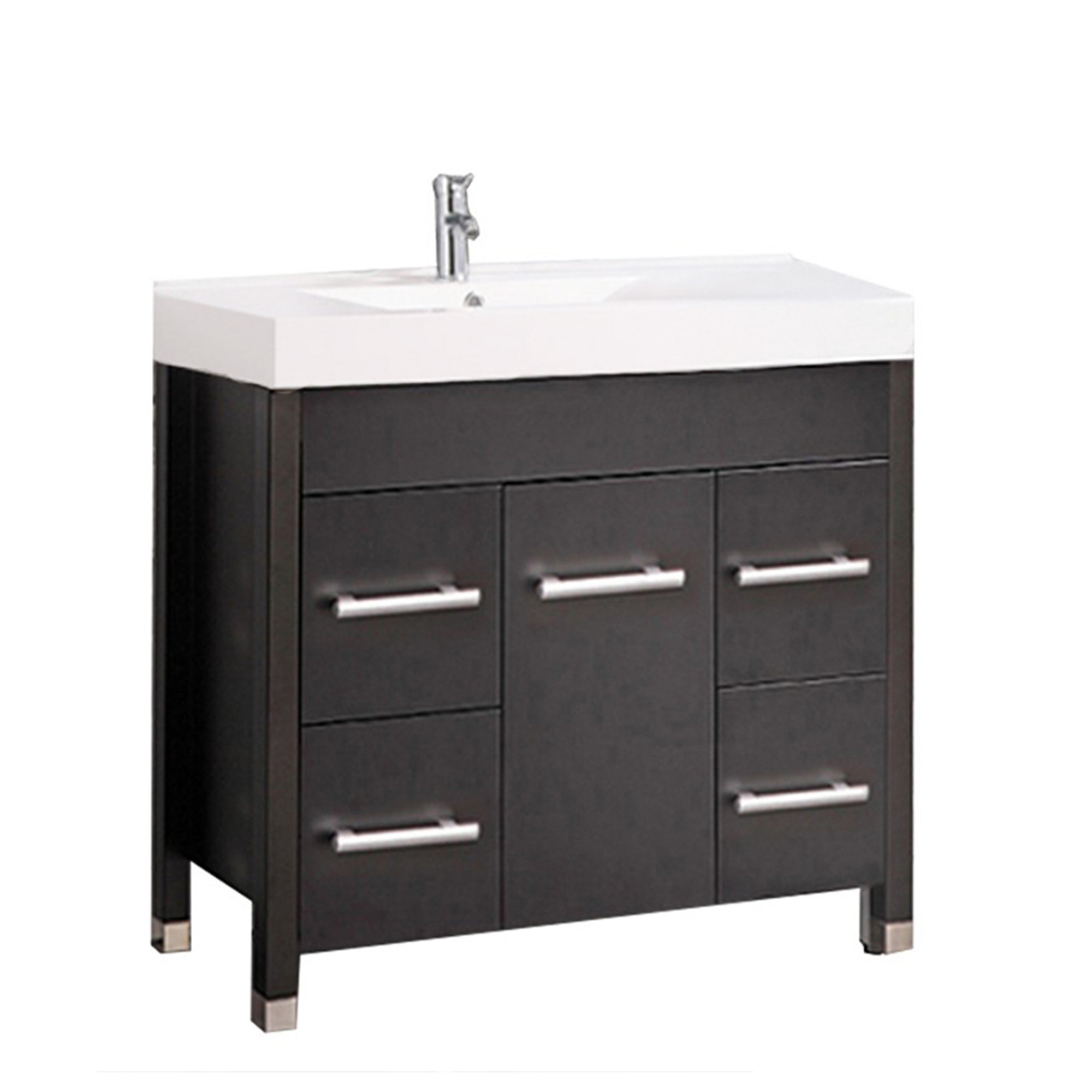 Orren Ellis Preas 35.4'' Freestanding Single Bathroom Vanity with Plastic Vanity Top Wayfair