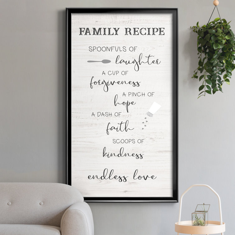 Trinx Family Kitchen Recipe Picture Frame Textual Art On Canvas Wayfair