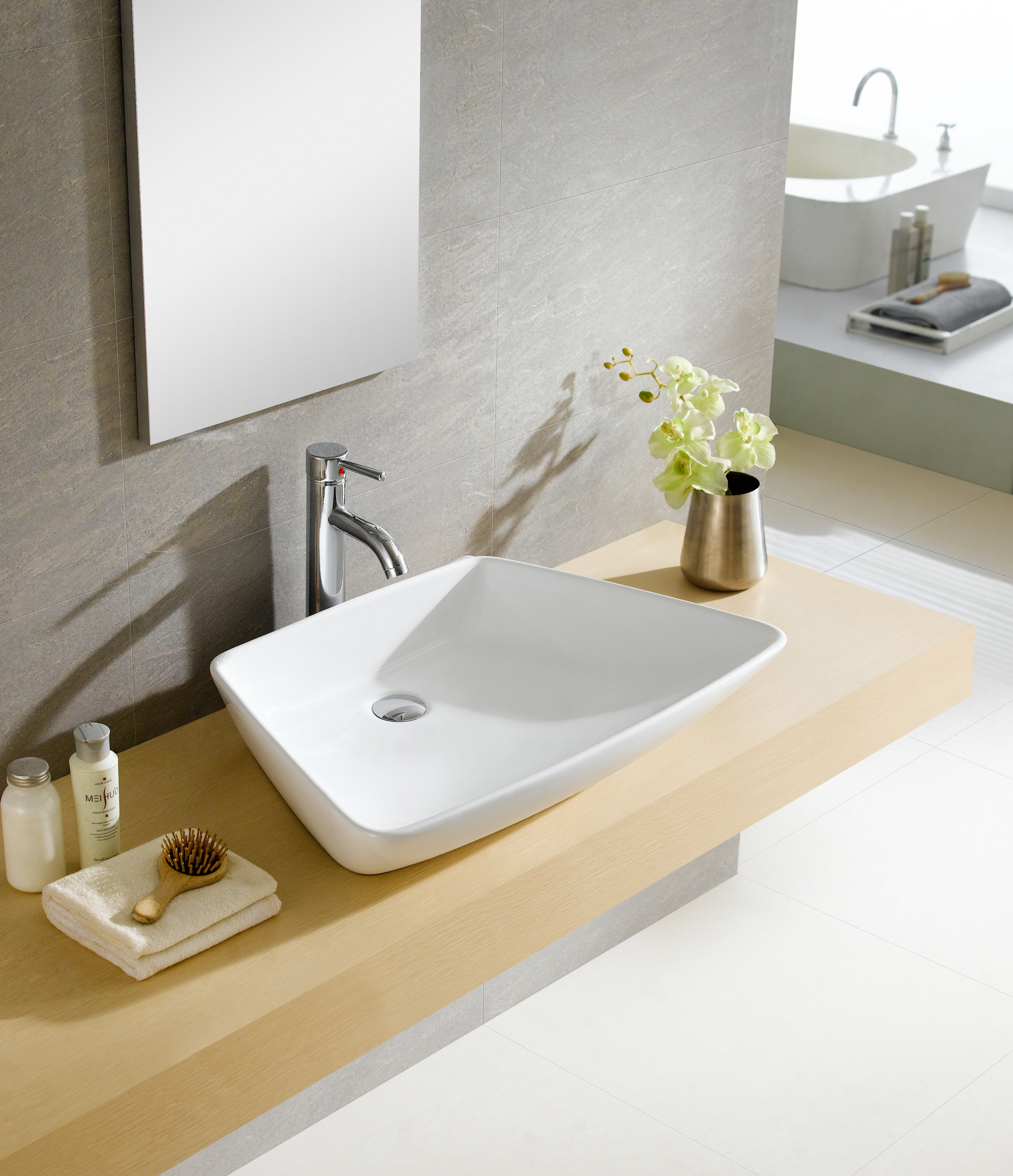Fine Fixtures Modern Ceramic Specialty Single Hole Vessel Bathroom Sink ...