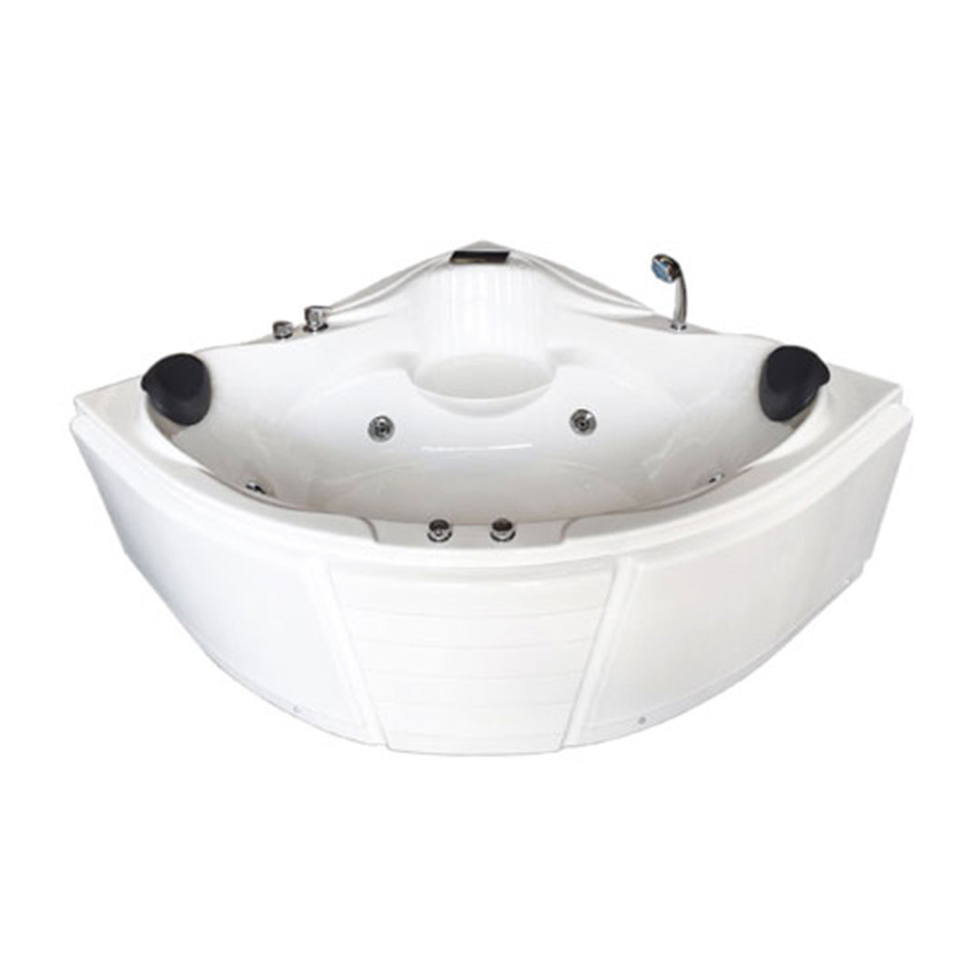 Las Vegas Whirlpool Corner Bath Tub 150 x 150 cm , Hot Tub Bath Spa Taps white
