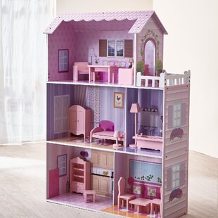 Kidkraft KidKraft Dollhouse Bathroom Furniture White & Pink Toilet Flushing Sound 