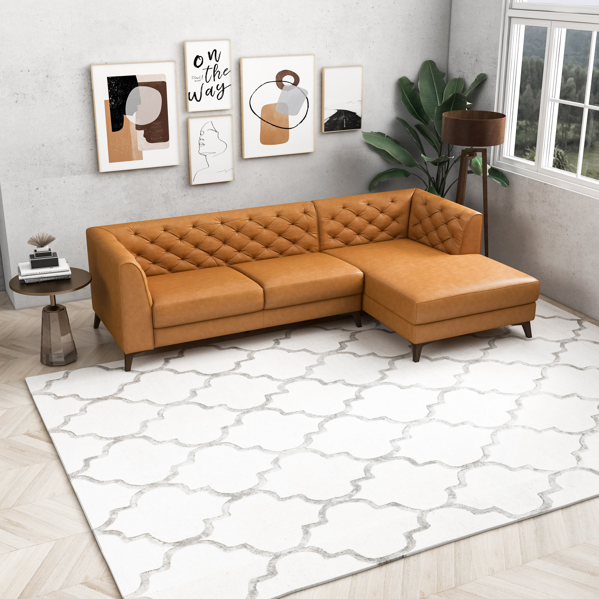 dosis entusiastisk komplet Steelside™ Lyle 2 - Piece Leather Sectional & Reviews | Wayfair