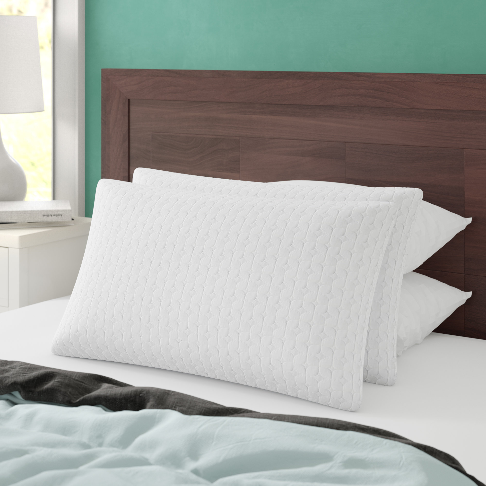 Alwyn Home Quinton Fiber and Memory Foam Medium Support Bed Pillow