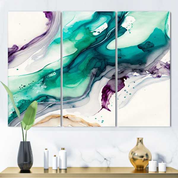 Ivy Bronx Tropical Turquoise Joyfulness I - 3 Piece Print on Canvas ...