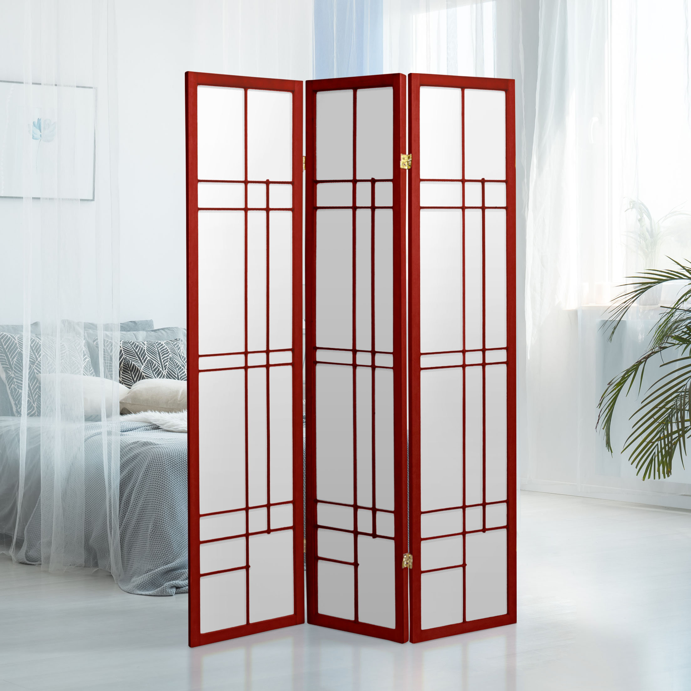 World Menagerie Clara 70.25" H 3Panel Rice Paper Folding Room