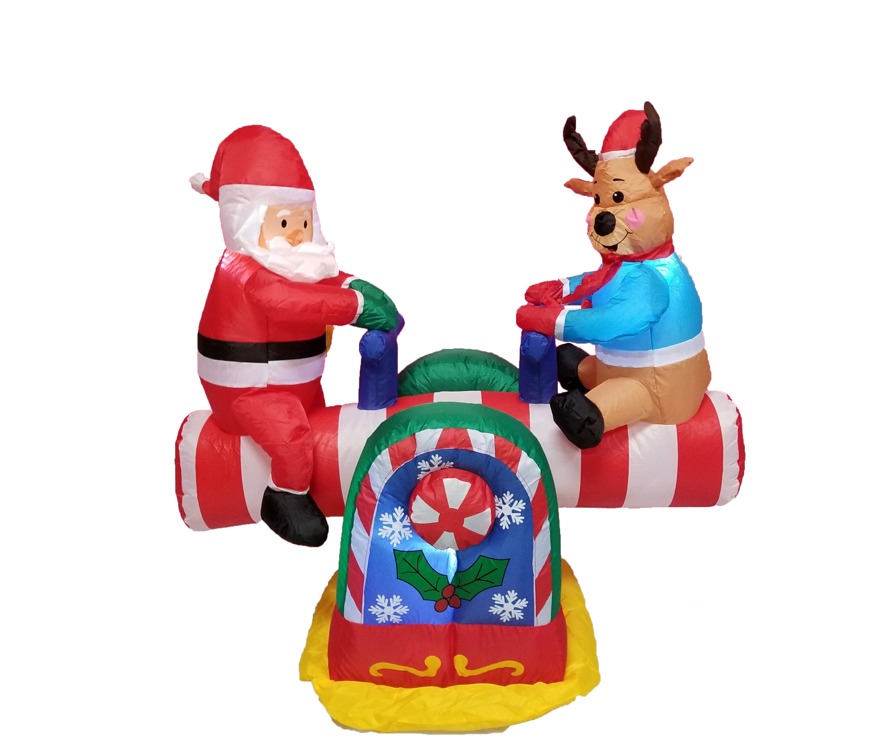 The Holiday Aisle® 4 Foot Animated Santa Clause and Reindeer Teeter Totter  Inflatable & Reviews - Wayfair Canada