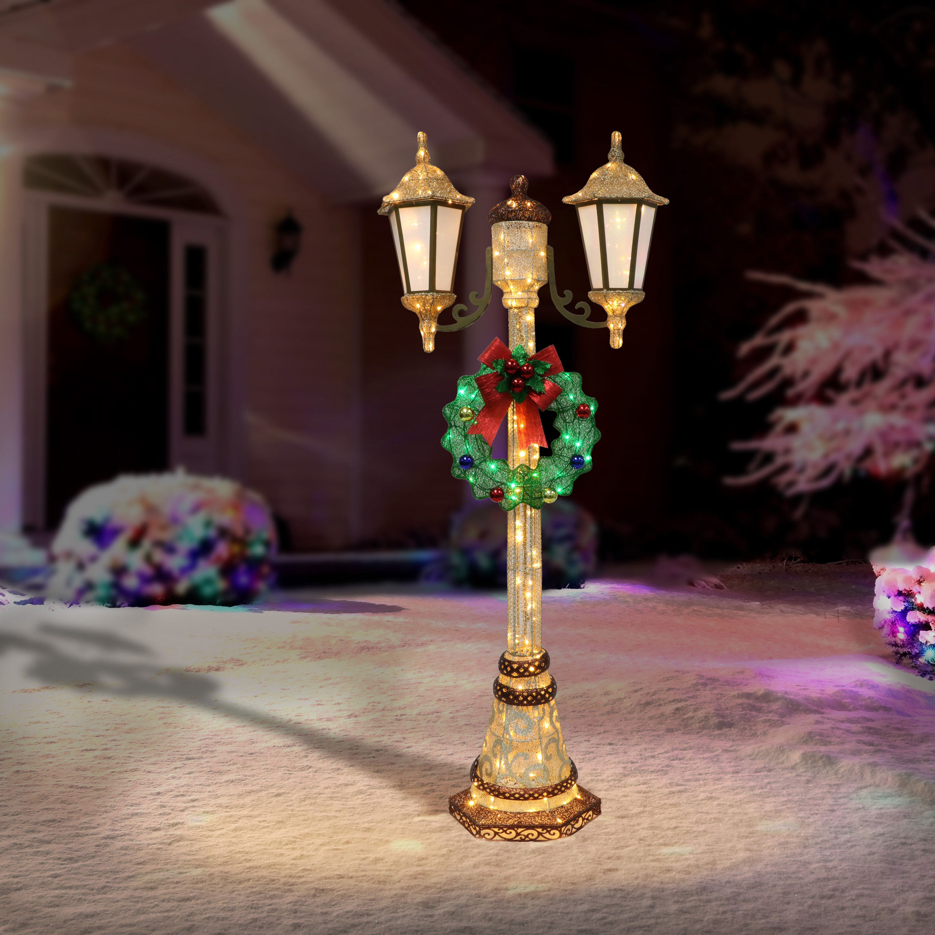 The Holiday Aisle® 72" Lighted Lamp Post Display Wayfair