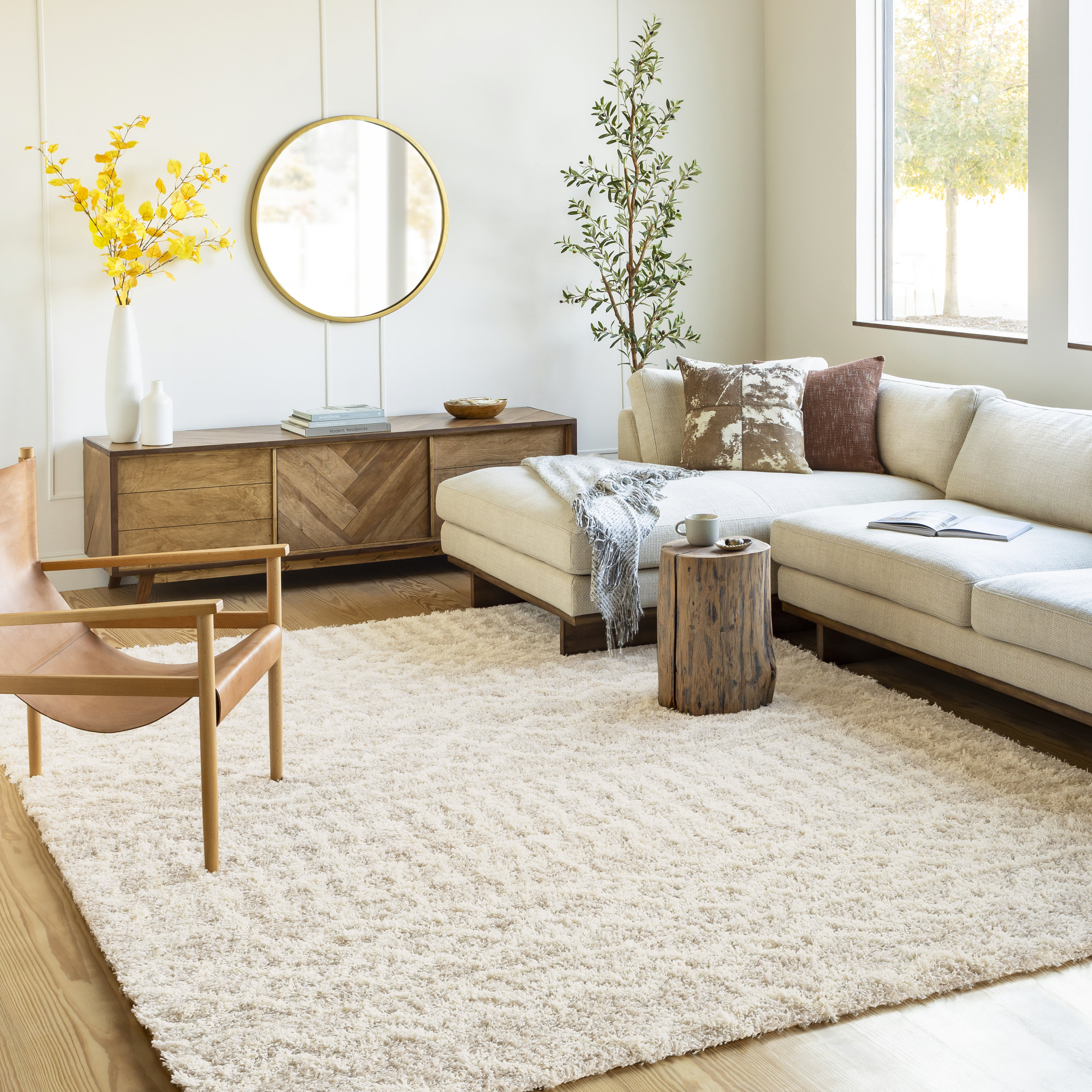 Modern Rug Ethnic Pattern Carpets Low Pile Soft Living Room Mats Cream Multi 