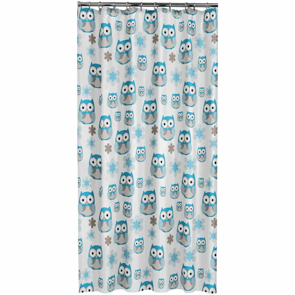 Sealskin Shower Curtain Owl 180cm green,blue,navy