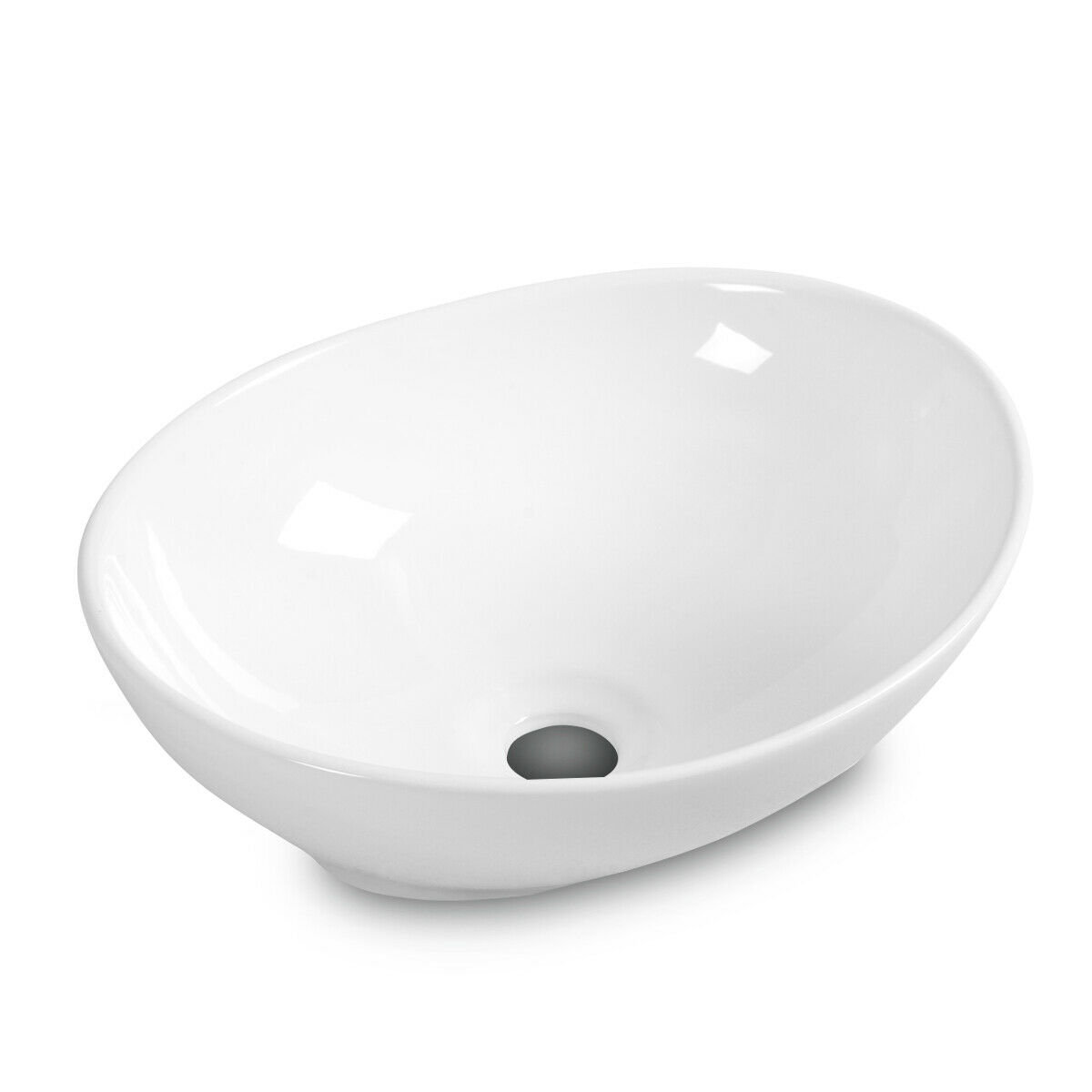 MD Bath White Ceramic Oval Vessel Bathroom Sink and Overflow Wayfair