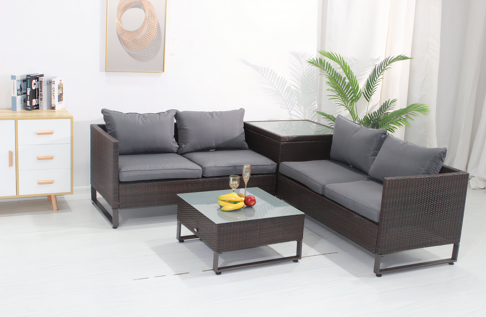 Latitude Run® Jaylamarie Polyethylene (PE) Wicker 4 Person Seating