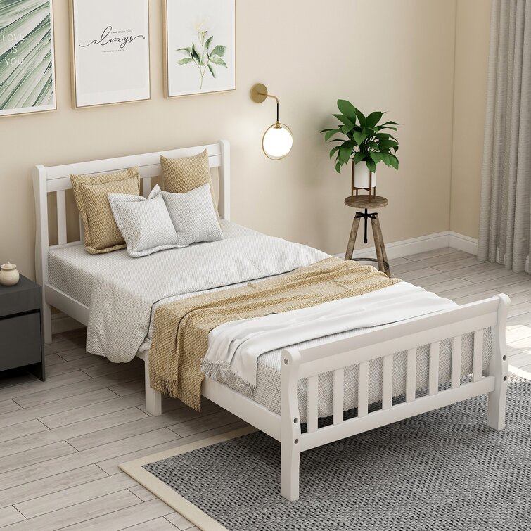 Details about   Platform Bed Frame Queen King Full Twin Size Upholstered With Headboard Wood New 