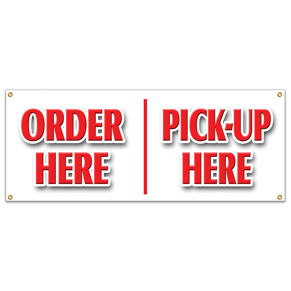 SignMission Order Here PickUp Here Banner Sign Wayfair