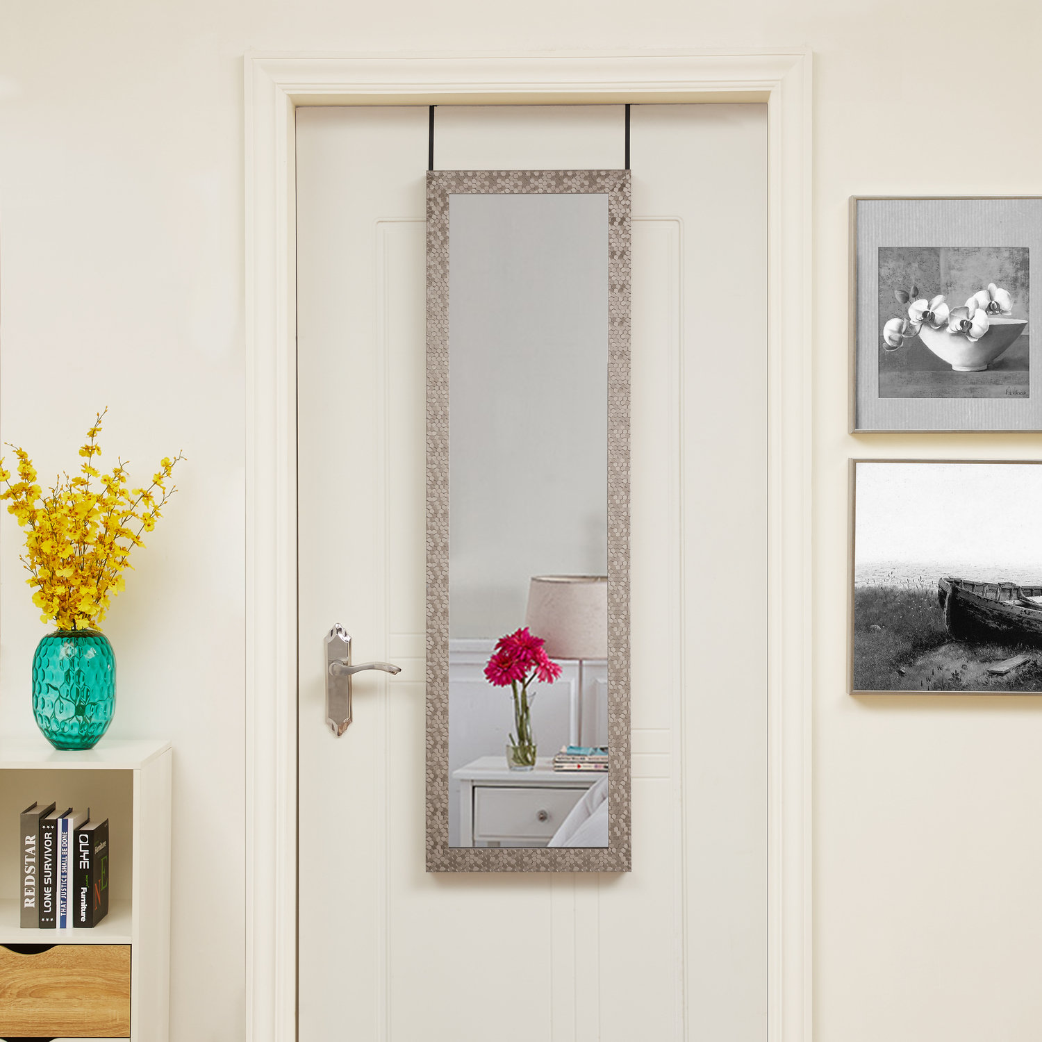 Ebern Designs Osmon Beveled Over The Door Mirror Full Length, Door