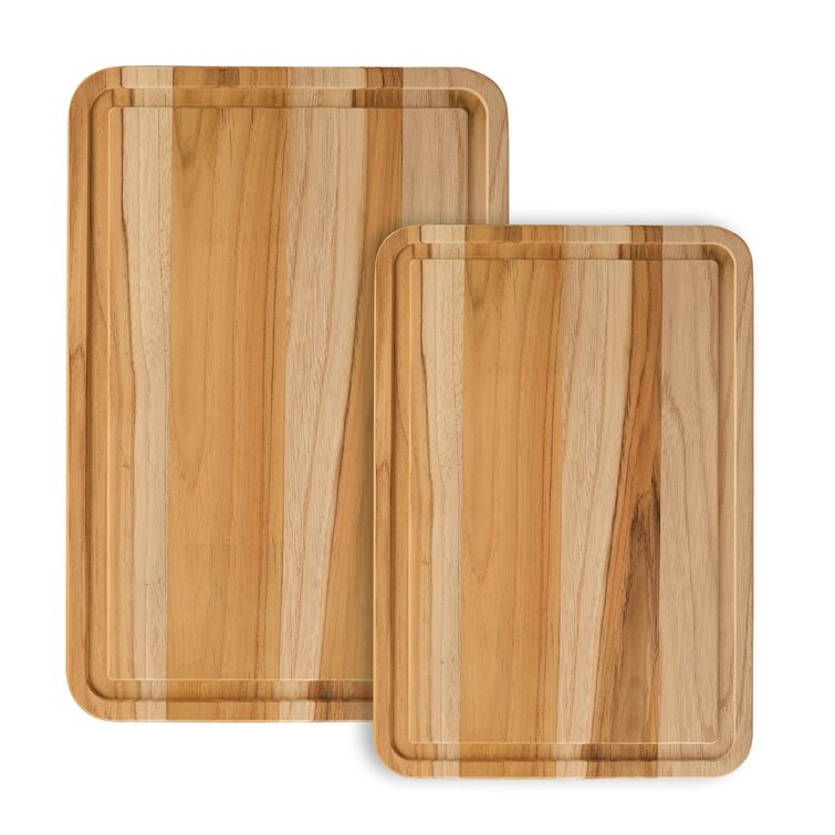 Reversible Teak Wood Cutting Board 16x12x1.25 Inch 