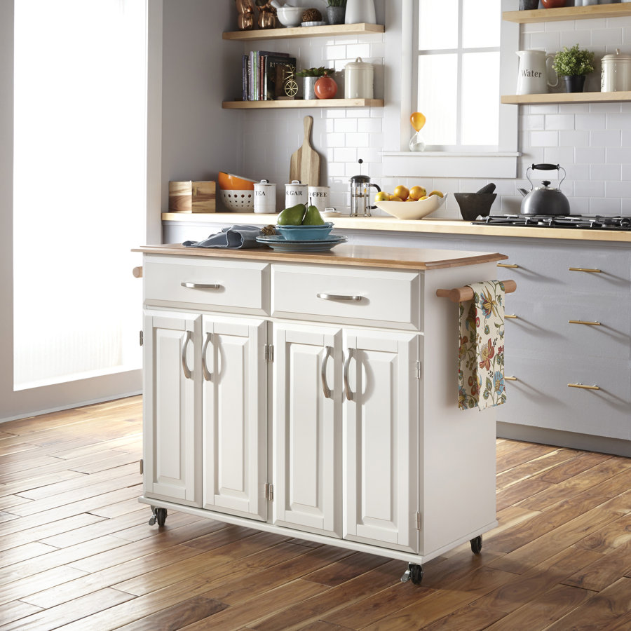 Hamilton Kitchen Cart with Solid Wood Top