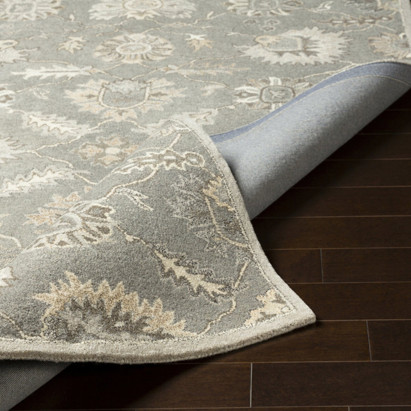 Charlton Home® Sneyd Park Handmade Wool Charcoal/Taupe/Beige Rug ...
