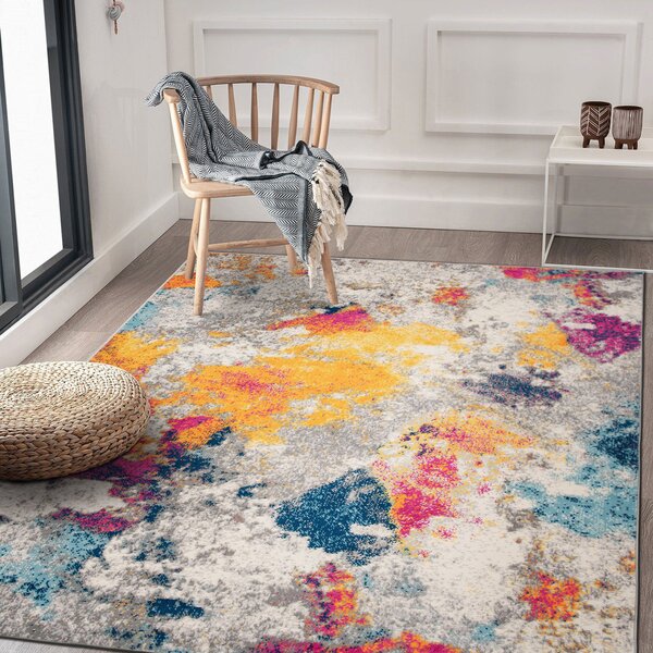 Abstract Modern Rug Multicoloured Carpets Small X Large Living Room Kitchen Rugs 