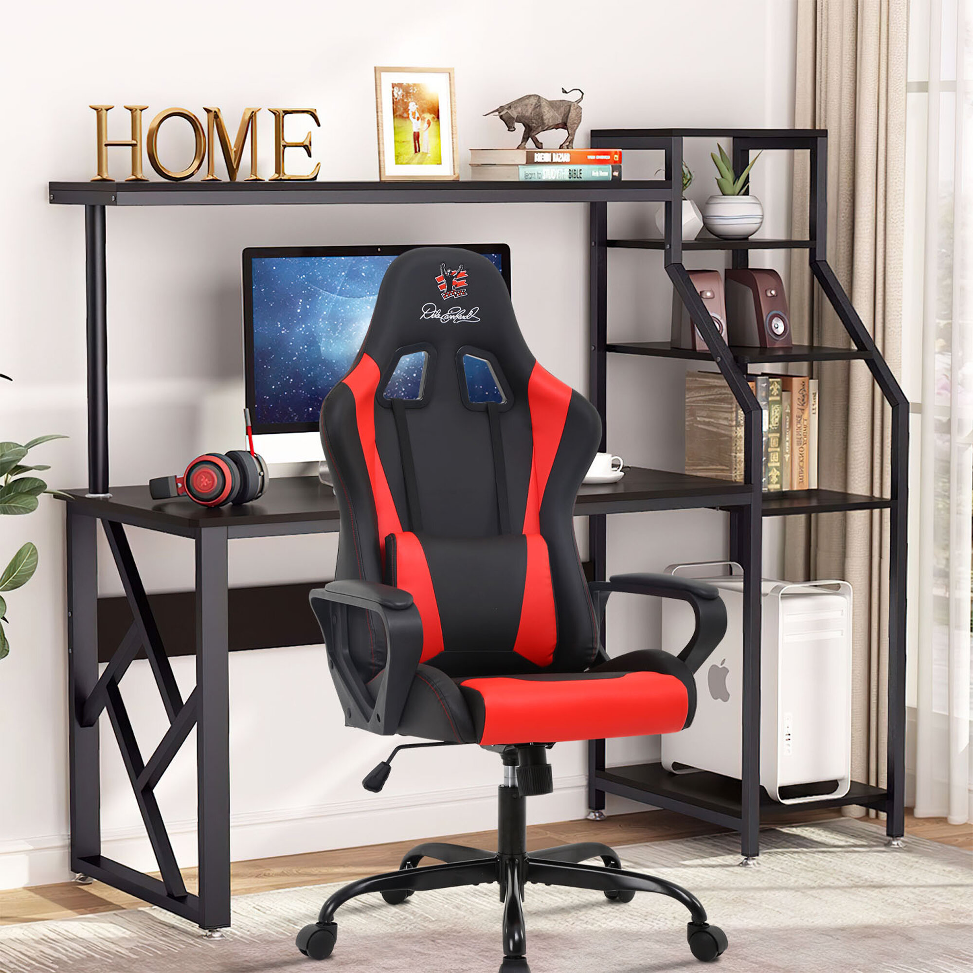 High Back PU Leather Office Computer Gaming Racing Chair Ergonomic Swivel Chairs 