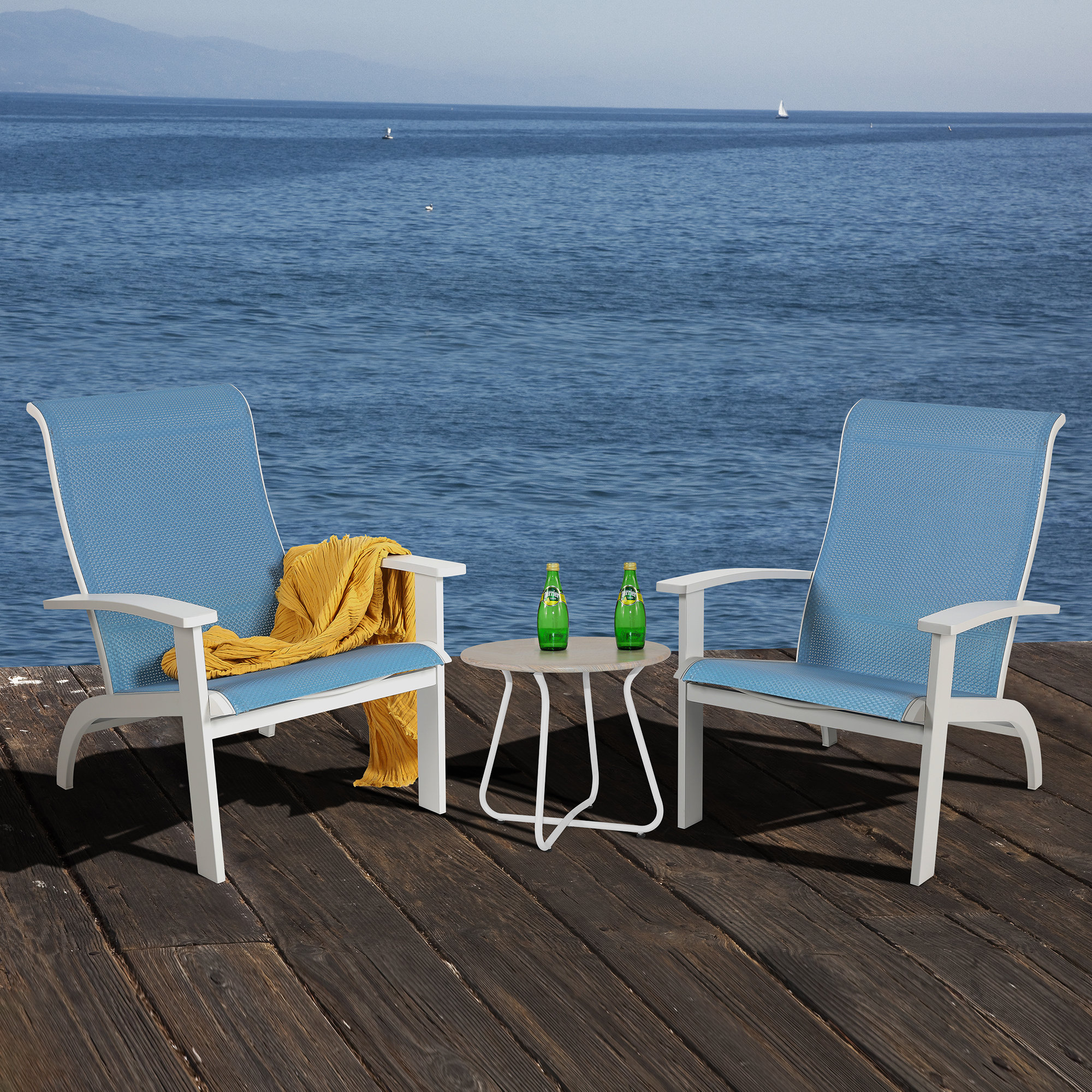 Anmutig Aluminum Adirondack Chair with Table Wayfair