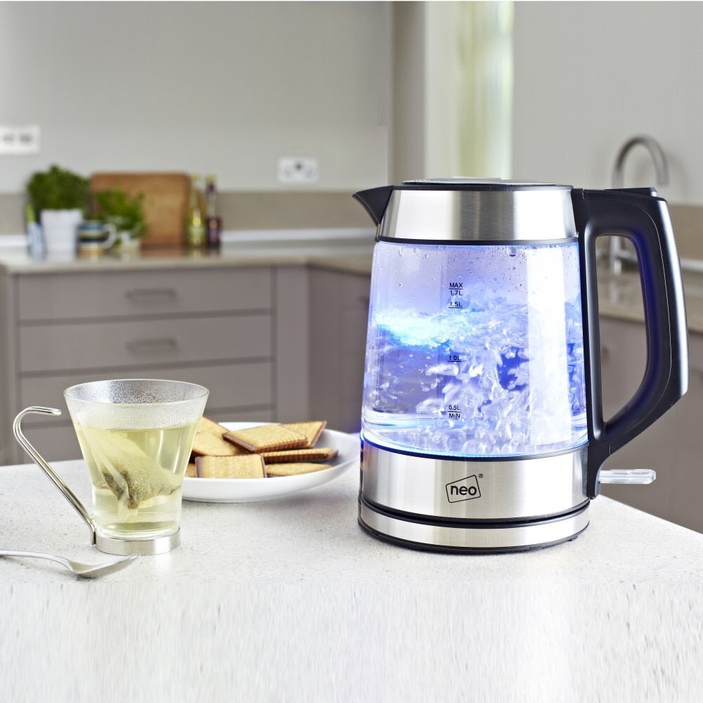 NEO Kettle NORDIC-SILVER 1.7 L Glass & Stainless steel 2200 W Silver