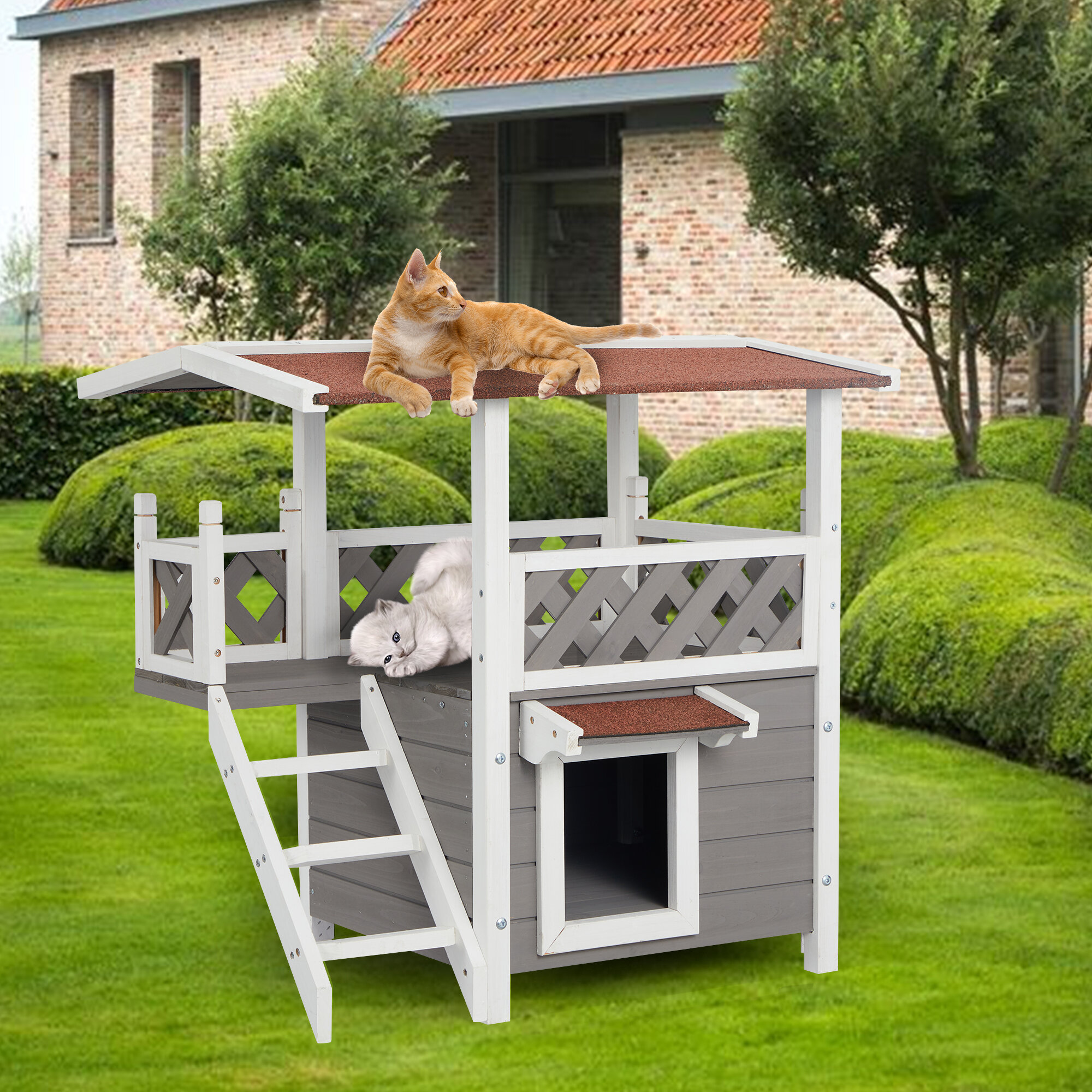 IP65防水 Cat Houses for Outdoor Cats Outdoor Houses for Feral Cats Dogs Cat  House Ca