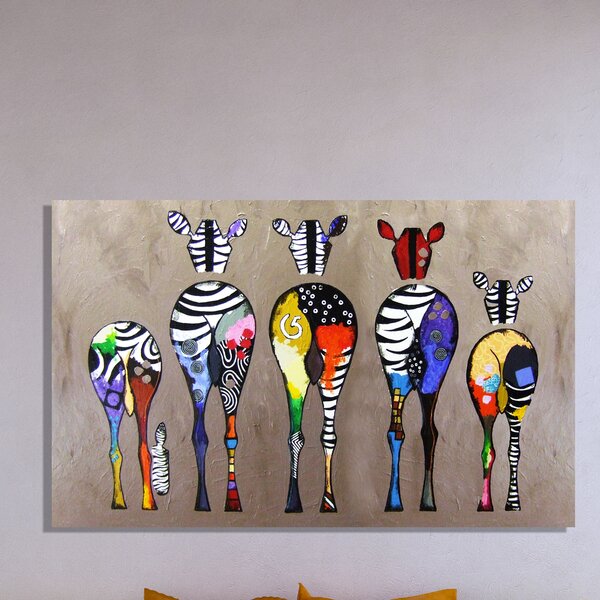 zebra rainbow colours painting art  A1 print  pop painting 