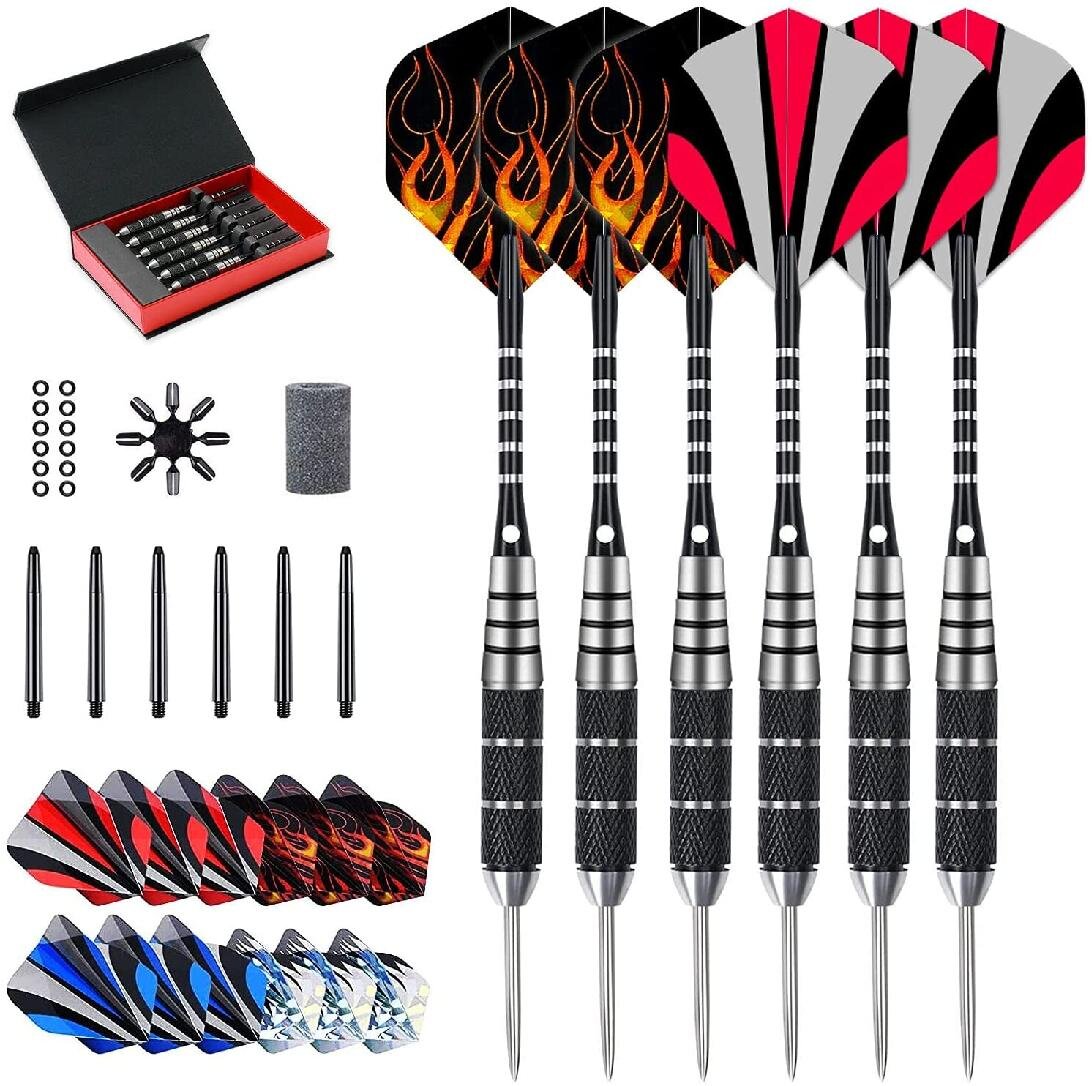 Professional Stainless Steel Tip Darts Set With Dart &Case 22g 3Pcs New S4C4 